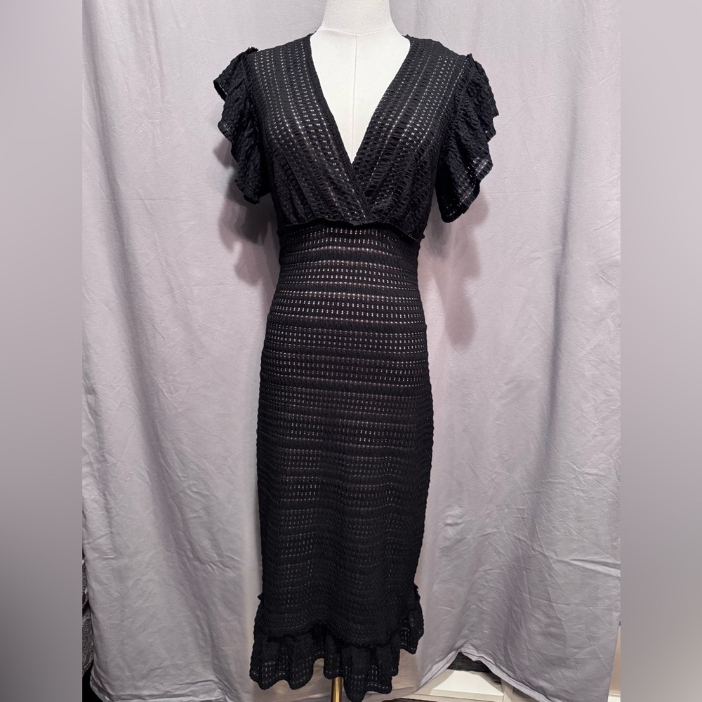 Max Studio Black Midi Dress - Size S